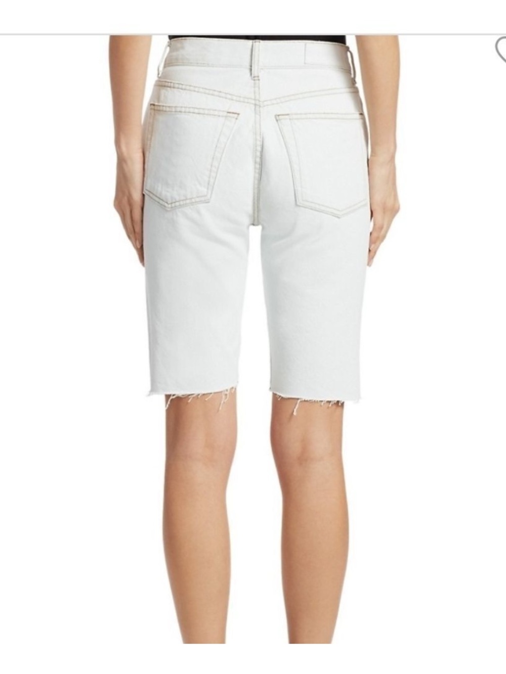RE/DONE cutoff denim short in vintage white